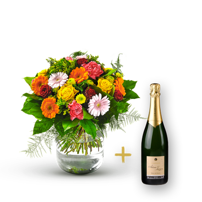 Kleurrijk boeket met Champagne